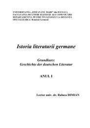 Istoria literaturii germane - Facultatea de Litere şi Ştiinţe ale ...