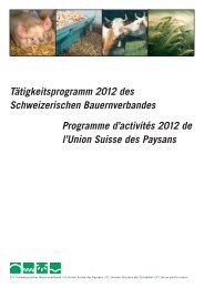 Programme d'activités 2012 - Schweizerischer Bauernverband