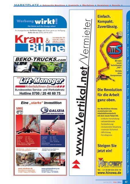 Die komplette Kran & Bühne Ausgabe in einer einzigen ... - Vertikal.net