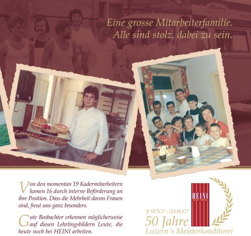 50 Jahre Tradition und Leidenschaft - HEINI Conditorei AG