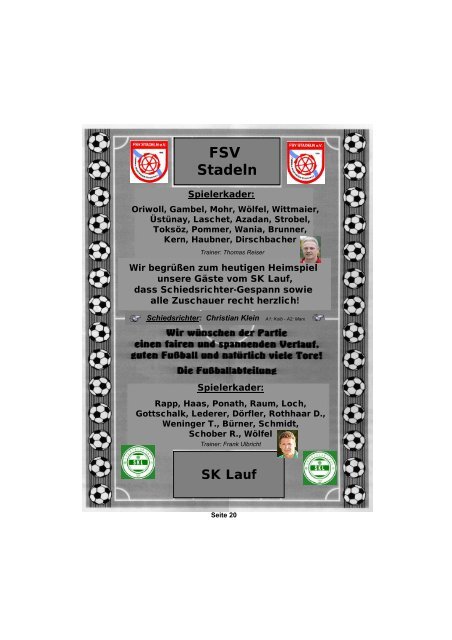 FSV Stadeln – ASV Neumarkt II 2 : 3