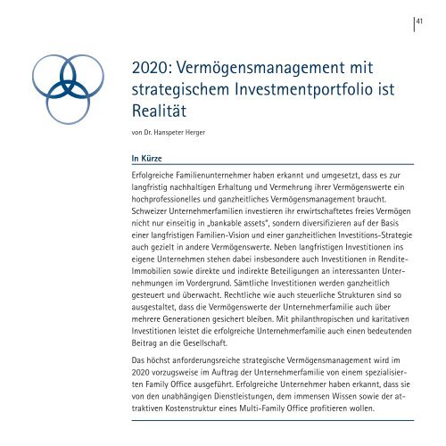 Die Zukunft des Familienunternehmens - FBN Deutsche Schweiz