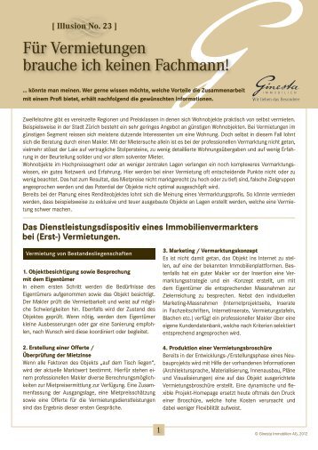 Merkblatt Illusion No.23.indd - Ginesta Immobilien AG