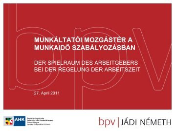 Arbeitszeit - BPV | Jádi Németh