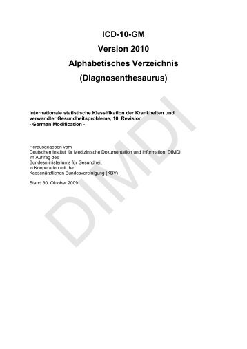 ICD-10-GM Version 2010 Alphabetisches Verzeichnis ...