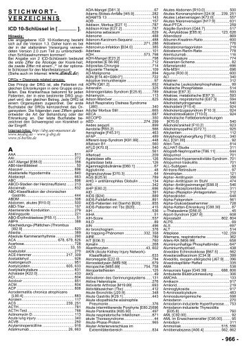 Stichwortverzeichnis der Ausgabe 2013 - Herold Innere Medizin