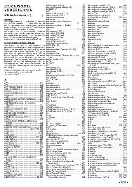 Stichwortverzeichnis Der Ausgabe 2013 Herold Innere Medizin