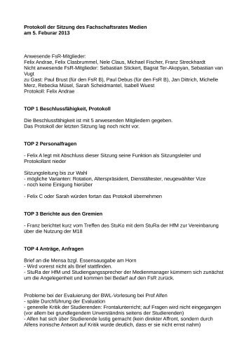 PDF: Protokoll vom 05.02.2013 - M18