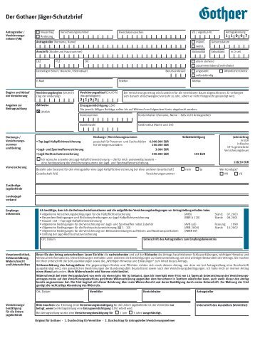 Der Gothaer Jäger-Schutzbrief - Hunting-Flight-Service