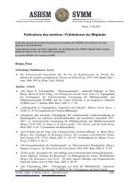 Publications des membres / Publikationen der ... - Militaria Helvetica