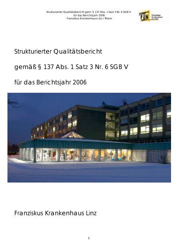 Qualitätsbericht 2006 - Franziskus Krankenhaus Linz