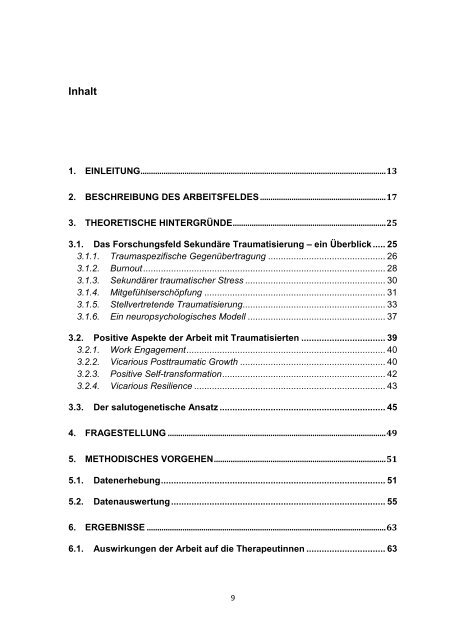 Protektive Faktoren gegen Sekundäre Traumatisierung für ...