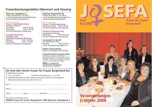 Veranstaltungen Frühjahr 2008 - Verein für Frauen