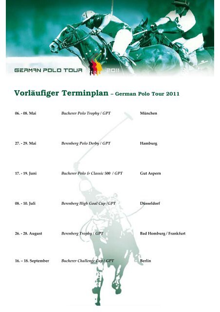 Sponsoring German Polo Tour 2011 - PEGASUS Event Marketing