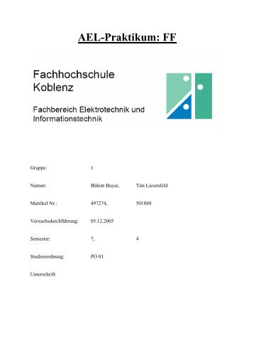 AEL-Praktikum: FF - Tim Liesenfeld