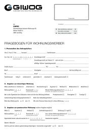 FRAGEBOGEN FÜR WOHNUNGSWERBER - giwog