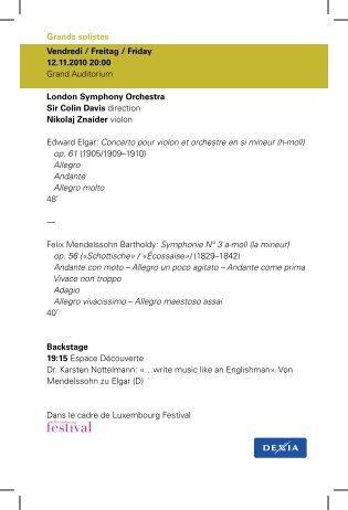 Abendprogramm (PDF) - Philharmonie Luxembourg