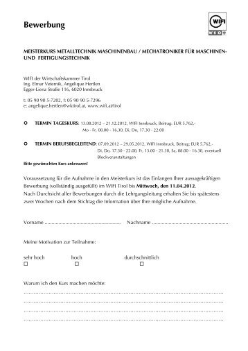 Bewerbungsbogen Meisterkurs.pdf - WIFI Tirol