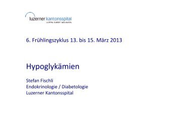 Hypoglykämien - Luzerner Kantonsspital