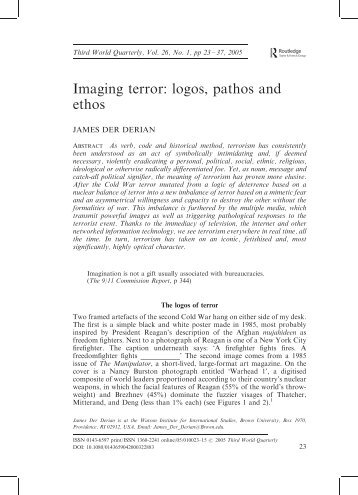 Imaging terror: logos, pathos and ethos