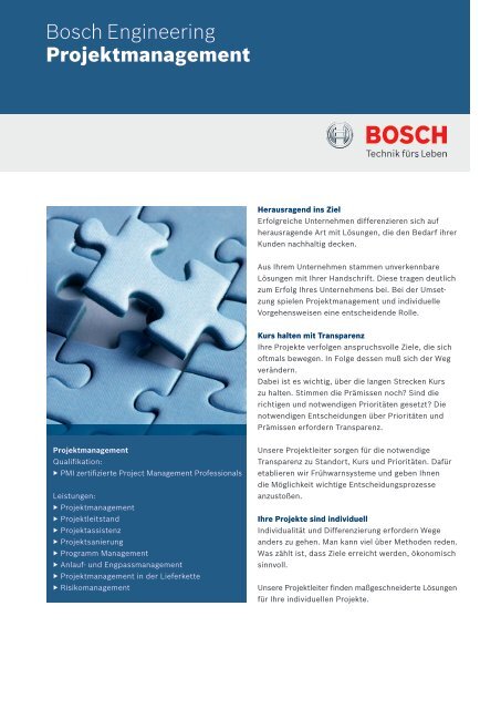 Bosch Engineering Projektmanagement