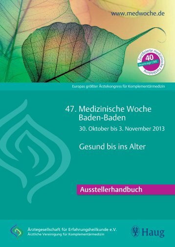 Ausstellerhandbuch - Medizinische Woche Baden Baden