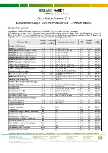 ZF Saatgut Bestellschein Sommer11 - Bioland Markt Gmbh