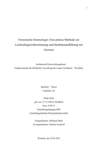 Forensische Entomologie: Eine präzise Methode zur ...