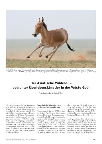 Der Asiatische Wildesel - International Takhi Group