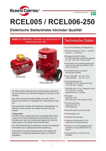 RCEL005 / RCEL006-250 - Remote Control Sweden AB
