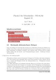 Physik I für Nebenfächler - WS 01/02 Kapitel 13