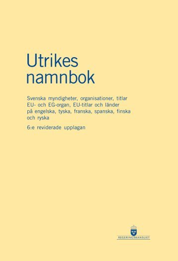 Utrikes namnbok - Government Offices of Sweden