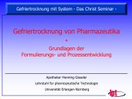 Gefriertrocknung von Pharmazeutika - Pharmtech.uni-erlangen.de