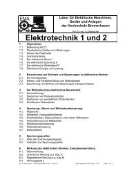 Vorlesungsverzeichnis ET 1 und ET2