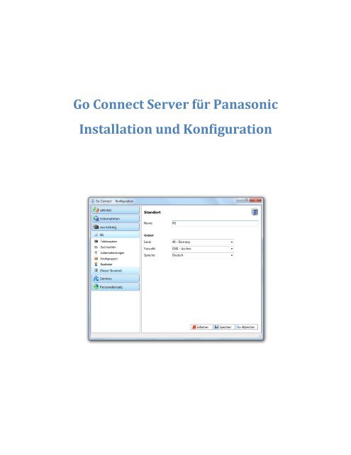 Go Connect Server für Panasonic Installation und Konfiguration