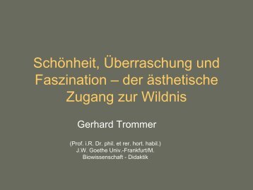 Prof. i.R. Dr. Gerhard Trommer, J.W. Goethe Universität Frankfurt/M.