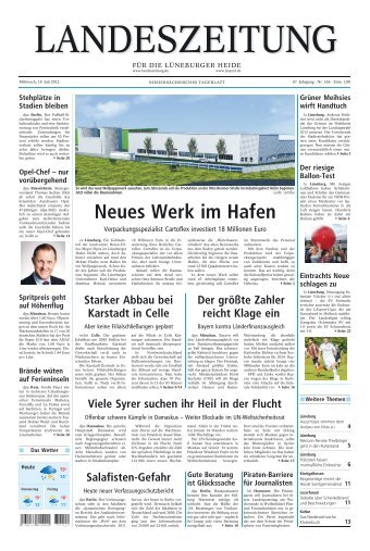 Lüneburger Landeszeitung vom 18.07.2012