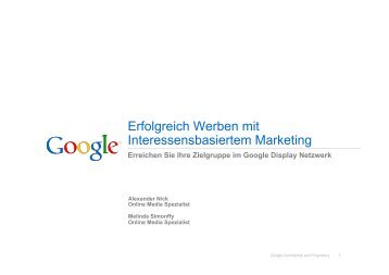 Google Display Netzwerk: Interessentargeting ... - smartvertise