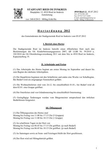 Hortordnung 2012 (157 KB) - .PDF - Ried im Innkreis