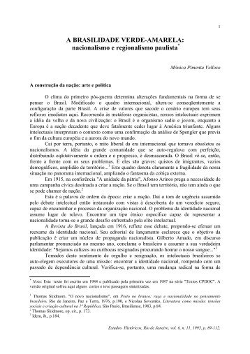 A brasilidade verde-amarela: nacionalismo e regionalismo ... - Unesp