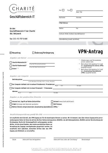 VPN-Antrag - NeuroCure