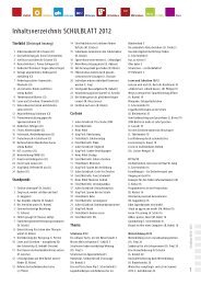 Inhaltsverzeichnis SCHULBLATT 2012 - ALV