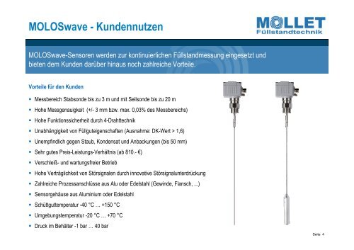 Sicherheit rund ums Schüttgut - MOLLET Füllstandtechnik GmbH