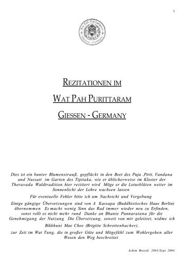 Rezitationen im Wat Pah Purittaram. - Wat Dhammaniwasa