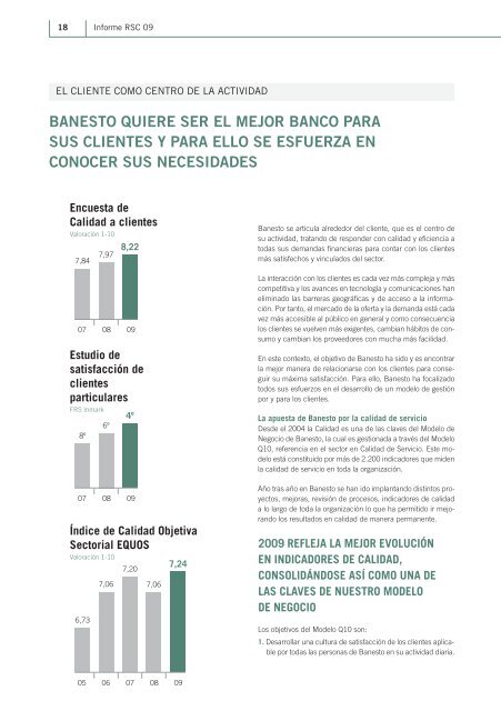 BANESTO QUIERE SER EL MEJOR BANCO PARA SUS CLIENTES Y