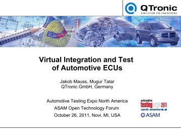 Virtual Integration and Test of Automotive ECUs - ASAM
