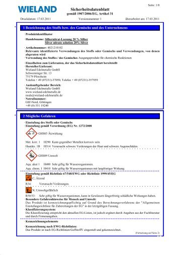 Sicherheitsdatenblatt - Wieland Edelmetalle