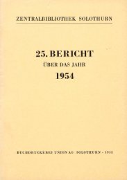 25. BERICHT 1954 - Zentralbibliothek Solothurn