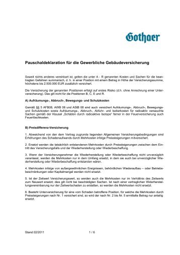 Pauschaldeklaration - Makler.gothaer.de