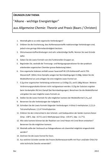 "Alkane - wichtige Energieträger" aus Allgemeine Chemie: Theorie ...